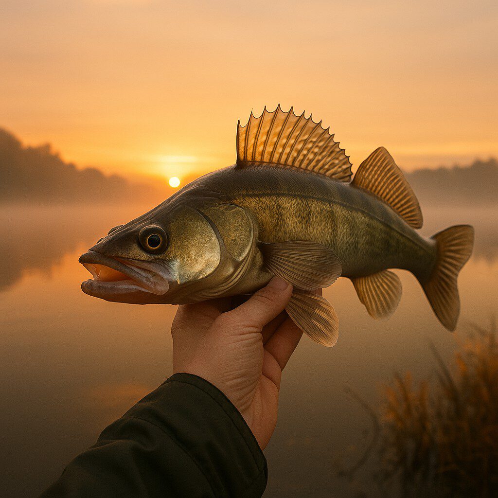 Zanderfang im Morgenlicht